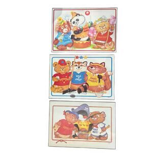 Shirt Tales Vintage Placemats Set of 3 Wipeable 80s 17x12" Hallmark Reversible